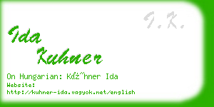 ida kuhner business card